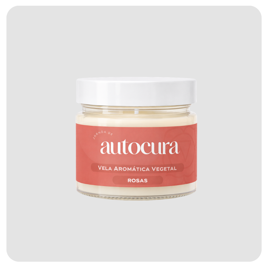 Vela Aromática Vegetal Ancorar – Rosas | Chakra Básico Jornada 150g