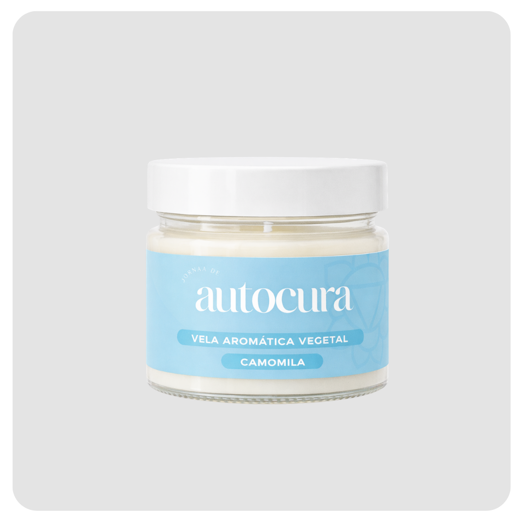 Vela Aromática Vegetal Relaxar – Camomila | Chakra Laríngeo Jornada 150g