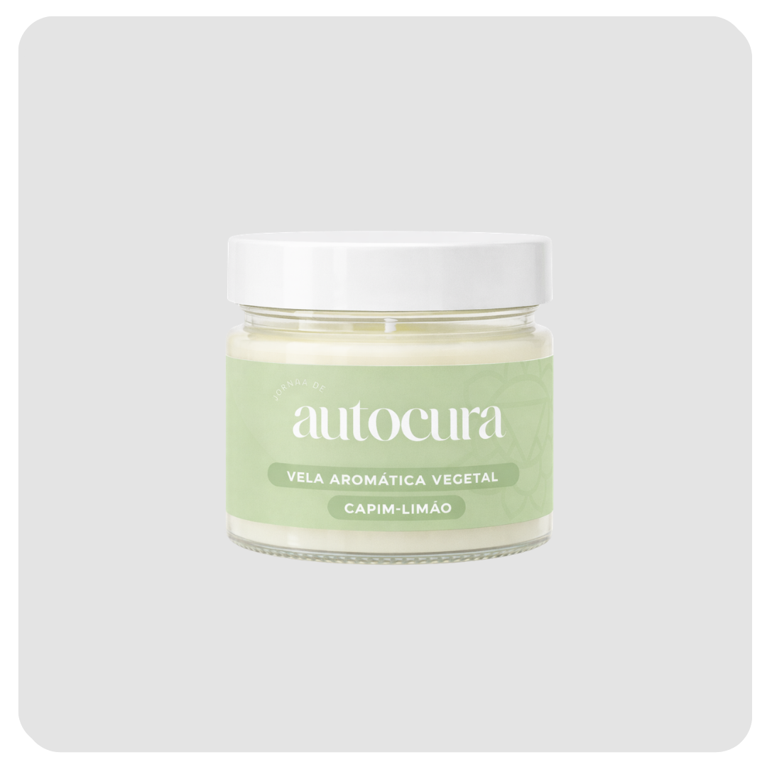 Vela Aromática Vegetal Acalmar – Capim-Limão | Chakra Cardíaco Jornada 150g